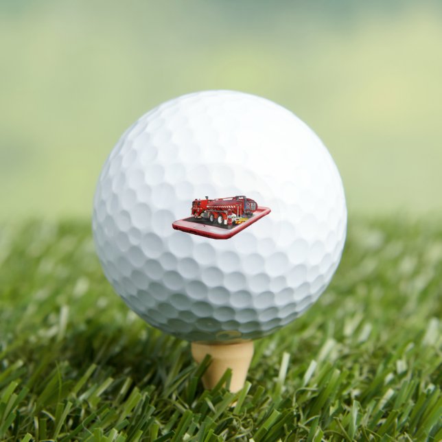 Fire Engine Popout Art, Golf Balls (Insitu Tee)