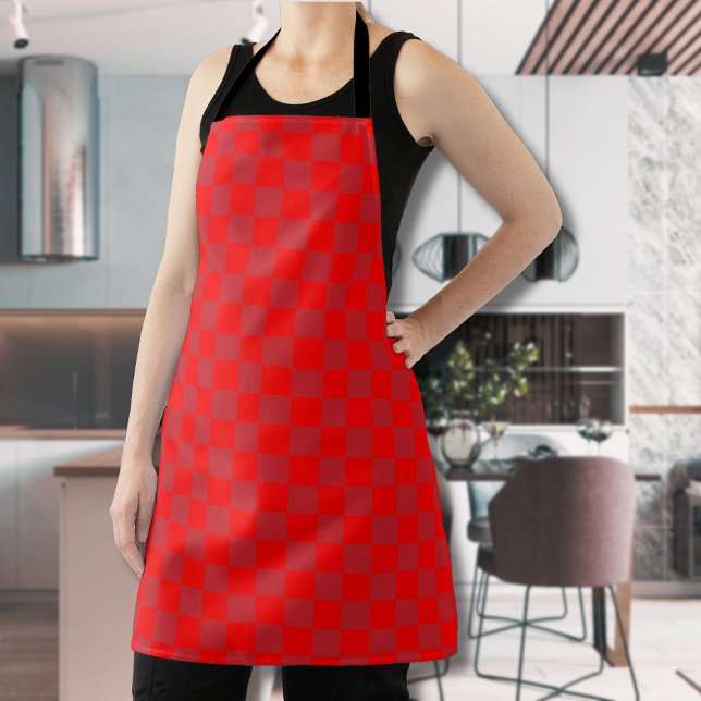 Fire Engine Red and Red Chequered Vintage Apron (Creator Uploaded)