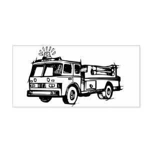 Fire Engine Rubber Stamp