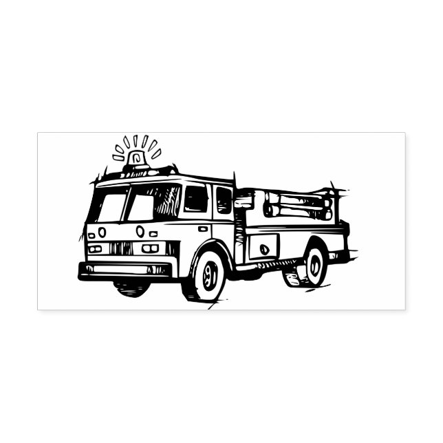 Fire Engine Rubber Stamp (Imprint)