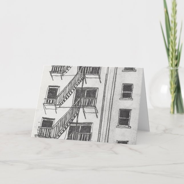 Fire Escape Holiday Card (Front)