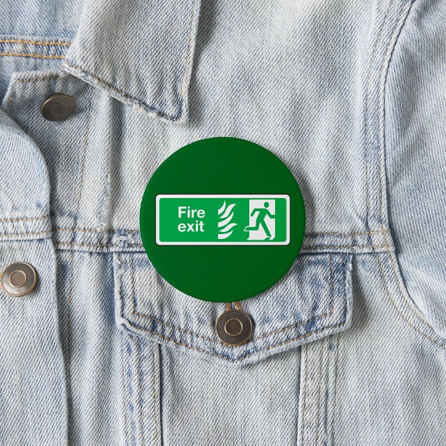 Fire Exit Safety Sign Emergency Evacuation 3 Inch Round Button (Creator Uploaded)