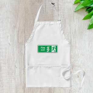 Fire Exit Safety Sign Emergency Evacuation Standard Apron