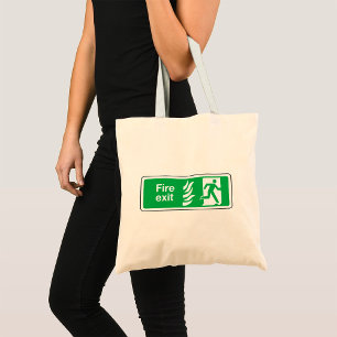 Fire Exit Safety Sign Emergency Evacuation Tote Bag