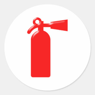 fire extinguisher classic round sticker