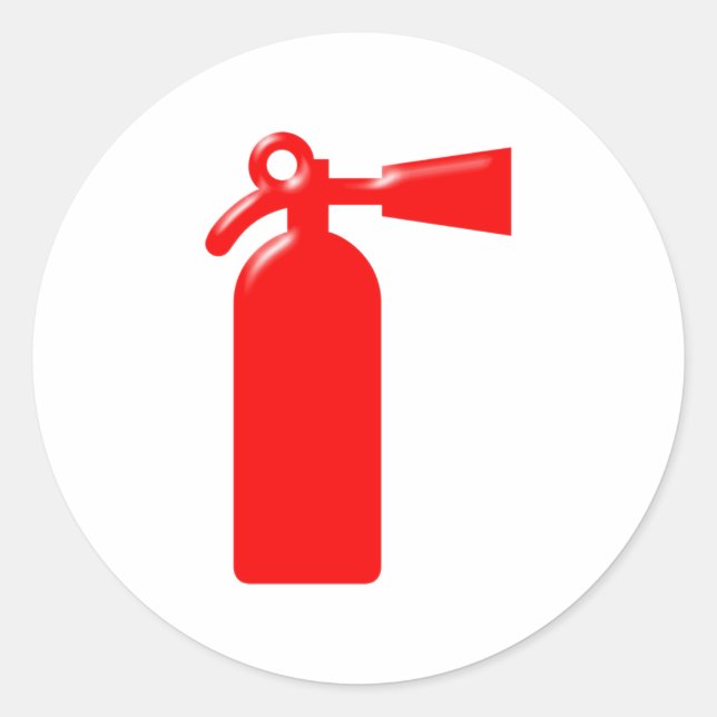 fire extinguisher classic round sticker (Front)