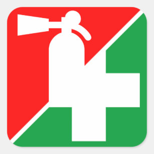 Fire Extinguisher / First Aid Decals Square Sticker
