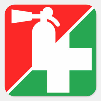 Fire Extinguisher / First Aid Decals Square Sticker