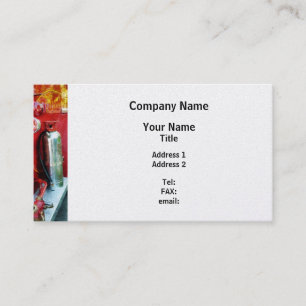 Fire Extinguisher on Fire Truck - Platinum Finish Business Card
