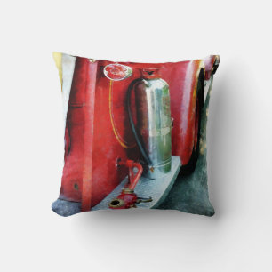 Fire Extinguisher on Fire Truck Throw Pillow