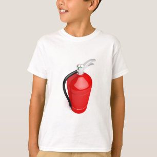 Fire extinguisher on white T-Shirt