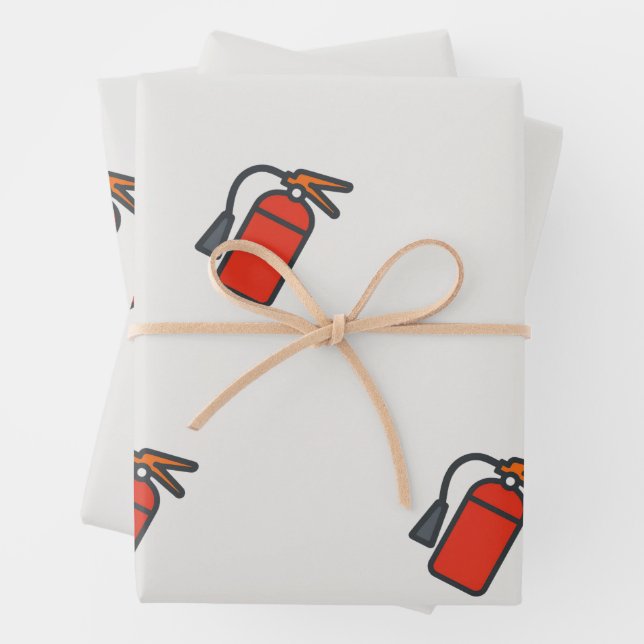 Fire Extinguisher Party Gift Wrap  (In situ)