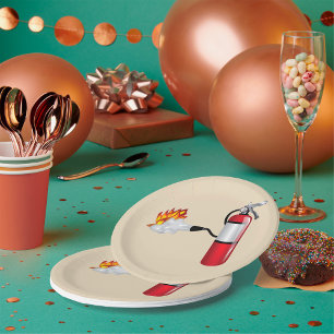 Fire Extinguisher Putting Out Fire Paper Plates