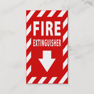 fire extinguisher sign business card
