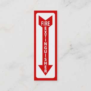 fire extinguisher sign mini business card