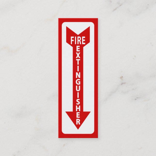 fire extinguisher sign mini business card (Front)