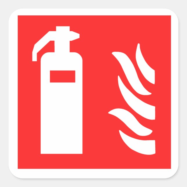 Fire Extinguisher Symbol Square Sticker (Front)