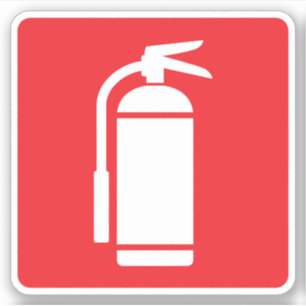 Fire extinguisher symbol, white on red