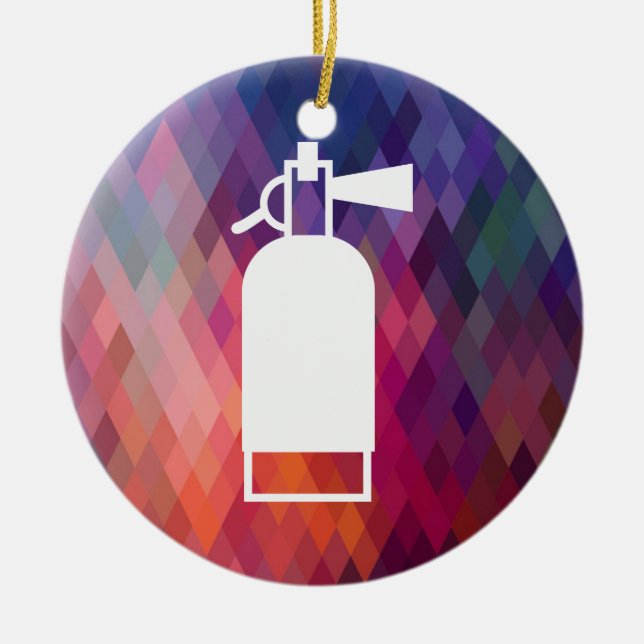 Fire Extinguishers Minimal Ceramic Ornament (Front)