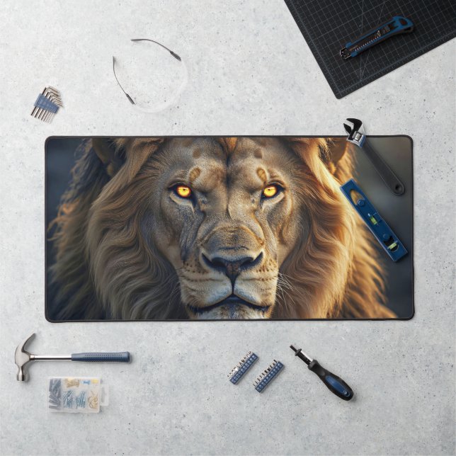 Fire Eyes of the Jungle King Desk Mat (Workstation)