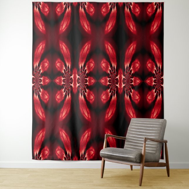 Fire Feather Dream Catcher Red 6 Tapestry (In Situ)