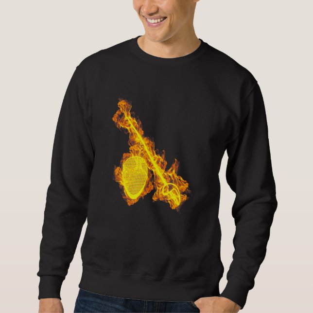 Fire Fencing Mask And Fencing Sword Flames Fencer Sweatshirt (Front)