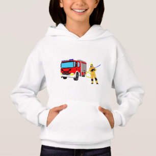 fire fighter and fire-fighting vehicle Hoodie
