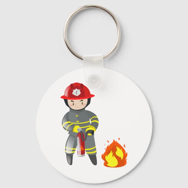 Fire Fighter Extinguisher Keychain (Front)