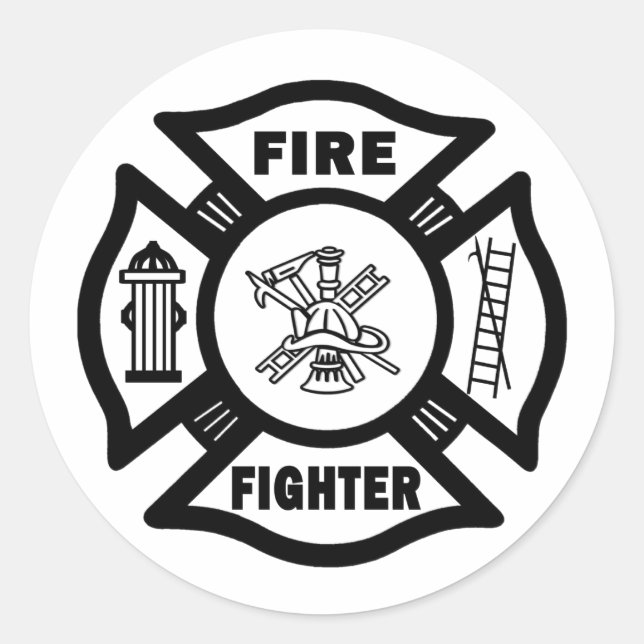 Fire Fighter Fire Dept Sticker (Front)
