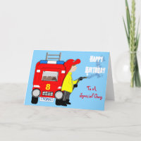 Fire-fighter Fire Engine Themed Kid Happy Birthday