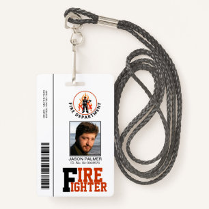 Fire fighter/fireman department photo id template badge
