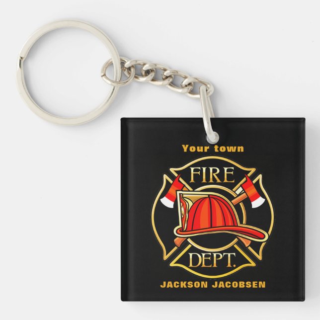 Fire Fighter Helmet      Keychain (Front)