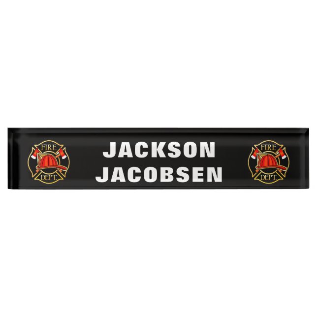 Fire Fighter Helmet Name Tag Nameplate (Front)