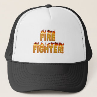 FIRE FIGHTER in Flames Trucker Hat