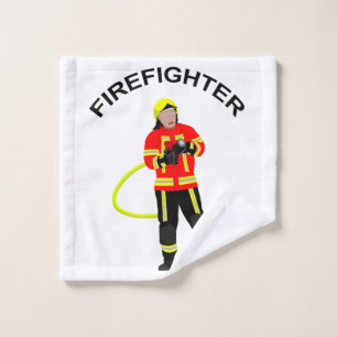 Fire fighter in use clothes wash cloth