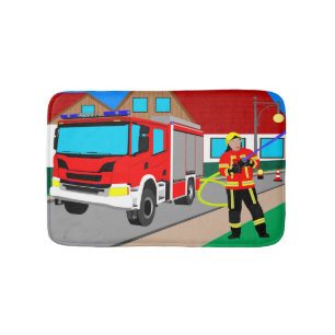 Fire fighter in use during fire extinguishing bath mat