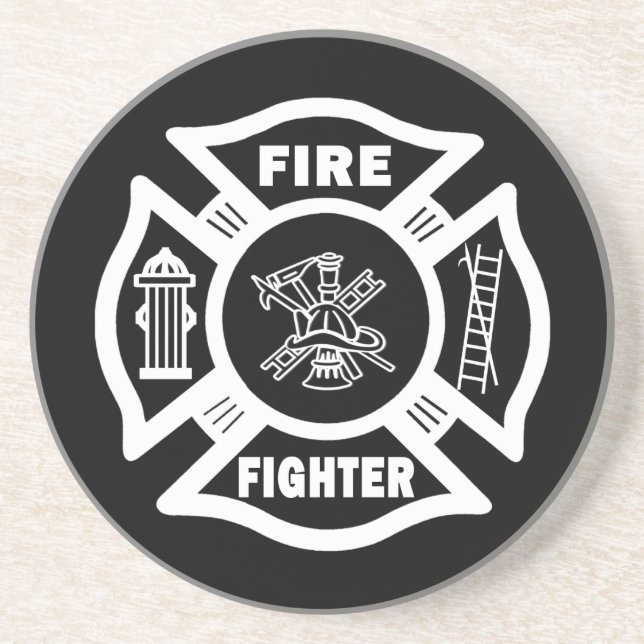Fire Fighter Maltese Coaster (Front)