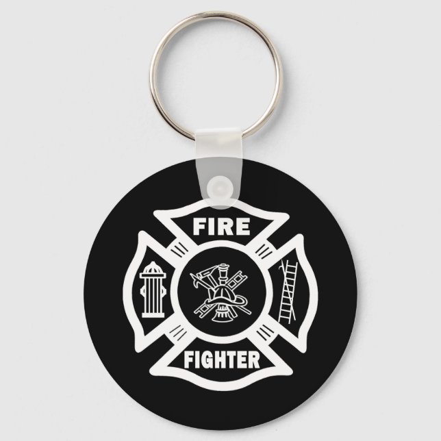 Fire Fighter Maltese Keychain (Front)
