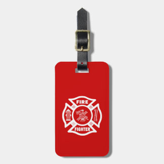 Fire Fighter Maltese Luggage Tag