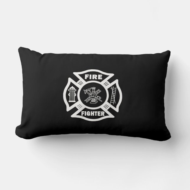 Fire Fighter Maltese Lumbar Pillow (Front)