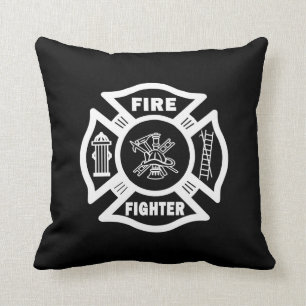 Fire Fighter Maltese Throw Pillow