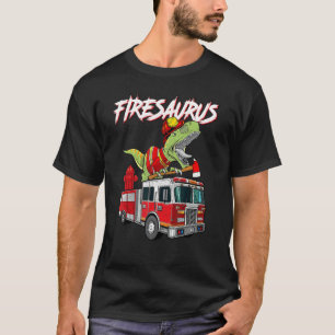 Fire Fighter Saurus Firesaurus Rex Fireman T-Shirt