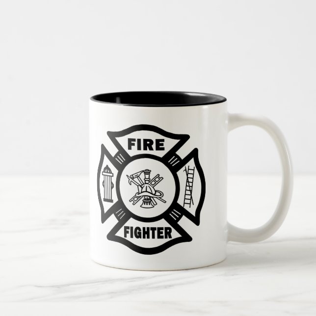 Fire Fighter Two-Tone Coffee Mug (Right)