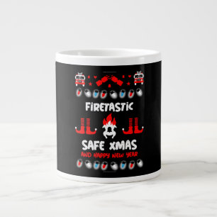 Fire-fighter ugly xmas   large coffee mug