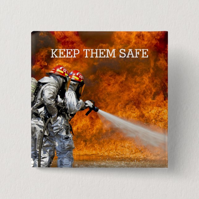 Fire Fighters 2 Inch Square Button (Front)