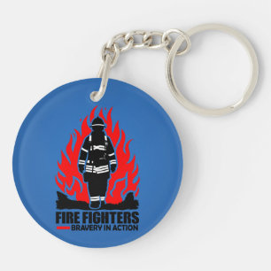 Fire Fighters Bravery In Action Acrylic Keychain