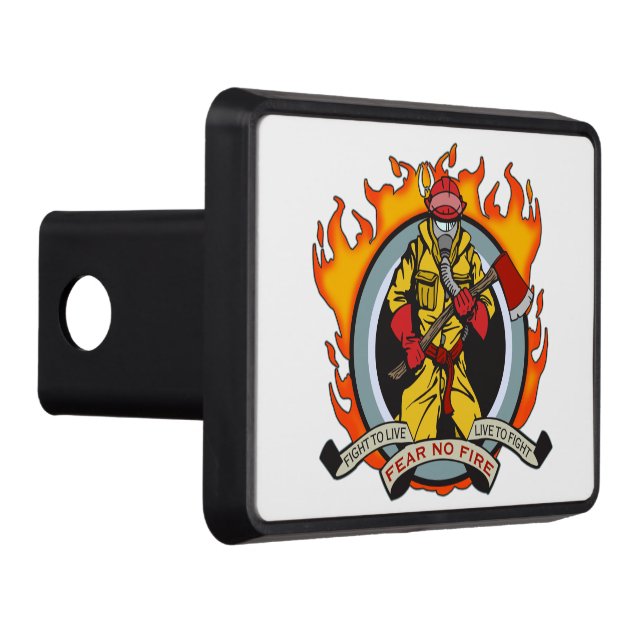 Fire Fighters Fear No Fire Trailer Hitch Cover (Right)