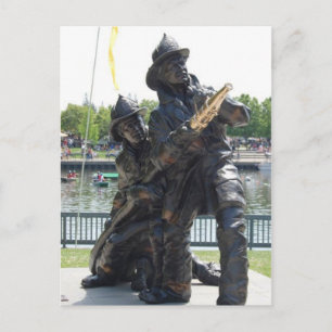 fire fighters postcard