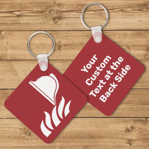 Fire Fighting Helmet Safety Sign Keychain