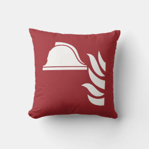 Fire Fighting Helmet Safety Sign Throw Pillow
